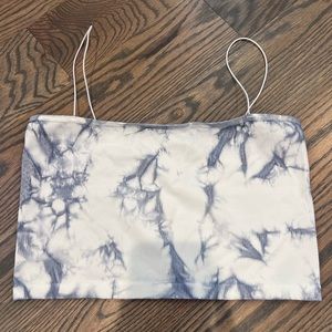 Tie Dye Spaghetti Strap Crop Tank.